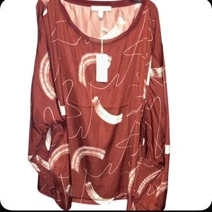 Grade & Gather Women's Abstract Print Top - Rust